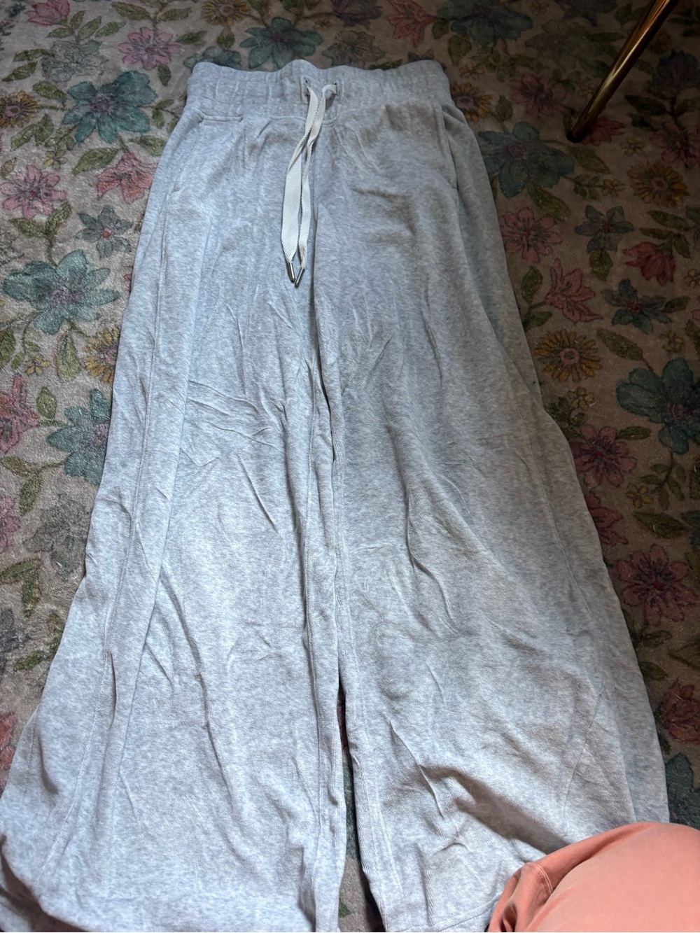 lululemon athletica Light Gray Wide-Leg Drawstring Pants